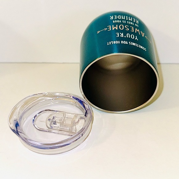 NEW Pacific Turquoise Blue Stainless Steel Tumbler Set, “You’re Awesome” 12 Oz - Picture 3 of 9